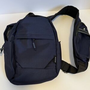 BIRDDIE" Navy Blue Crossbody Sling Backpack